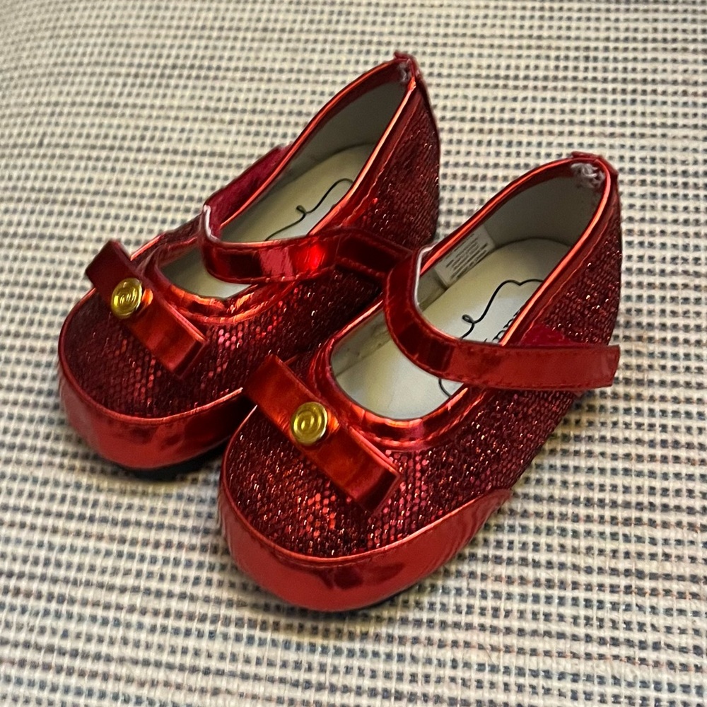Mud Pie Red Glitter Mary Jane Shoes